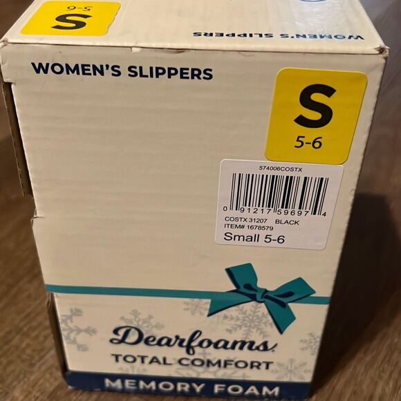 NWT DEARFOAMS Total Comfort Women’s Slippers Small 5-6 Memory Foam Machine Wash - Picture 7 of 8